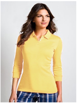 Lady polo yellow color - Click Image to Close